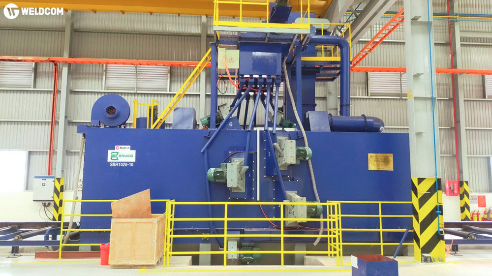 Các bộ phận chính của máy phun bi dầm kết cấu thép Bruco SBH Series